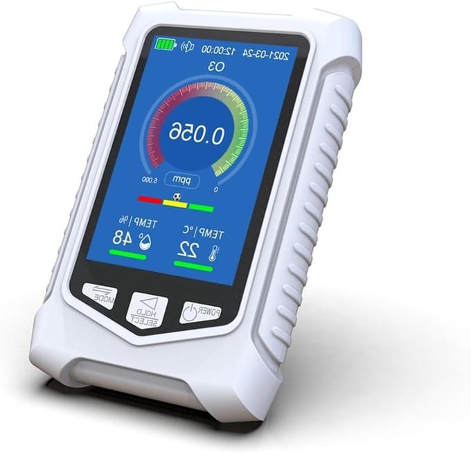 Ozon Analyzer - Ozon Meter Gasdetector - Luchtkwaliteit Meten - Breed Detectiebereik - Handheld - Grijs