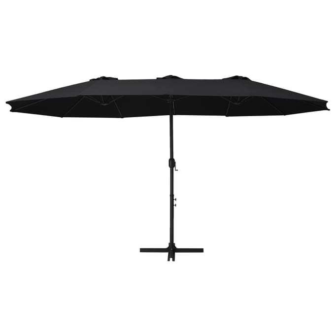 vidaXL Parasol met aluminium paal 460x270 cm zwart