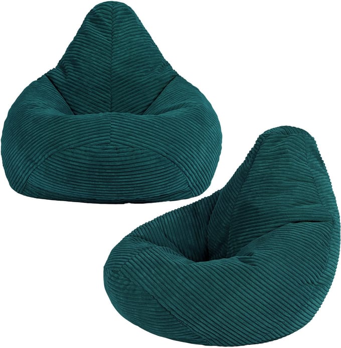 icon - Dalton Kinderzitzak Stoel - Set van 2 - Ribfluweel - Blauwgroen