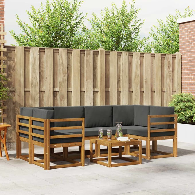 vidaXL - Buiten - bank - set - 7 - st - Natuurlijk - en - Antraciet