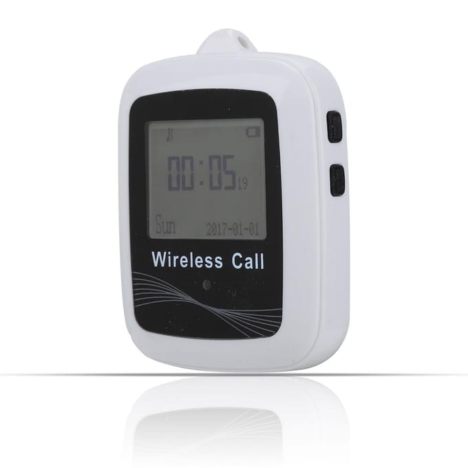 Kelner Oproepsysteem Draadloze Pagers Horloge Ontvanger   10 Klant Pagers EU Plug white