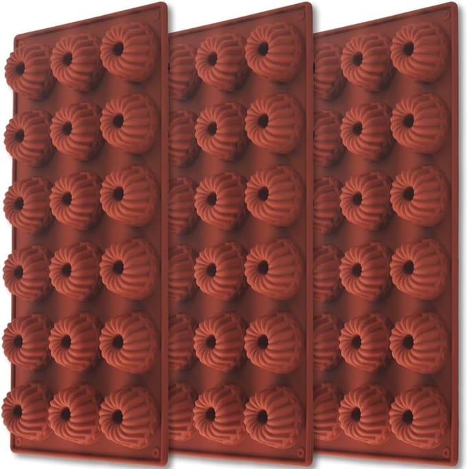 Siliconen bakvormen - Voor mousse, chocolade, gelatine en pudding - Set van 3 - 18 caviteiten