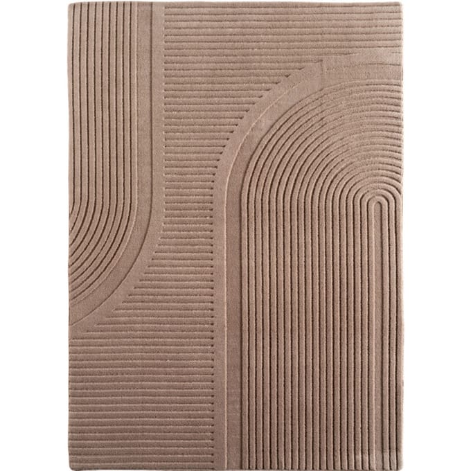 Japandi Vloerkleed Pompei - Hoogpolig - Scandinavisch Design - 3D-Effect - Beige- 140x200 CM