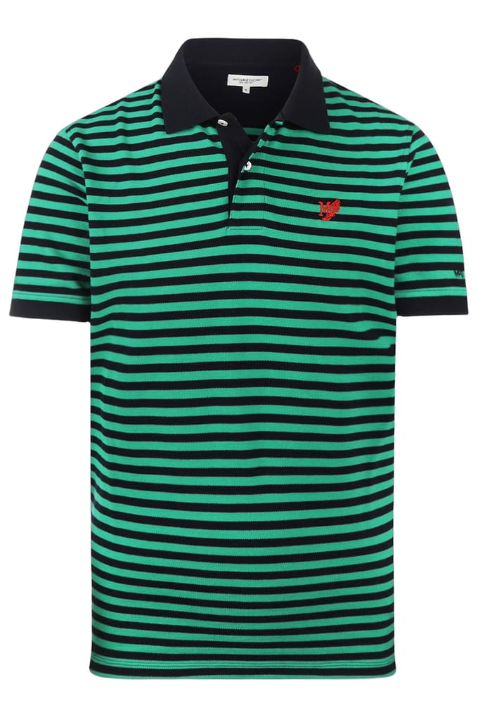 McGregor Pique Stripe Polo Medium Green Größe: S | Poloshirts Outlet | Herren | Grün