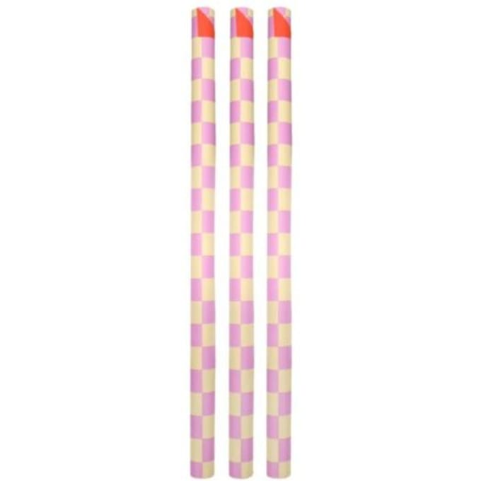 Ole cadeaupapier checkerboard - vanilla/violet