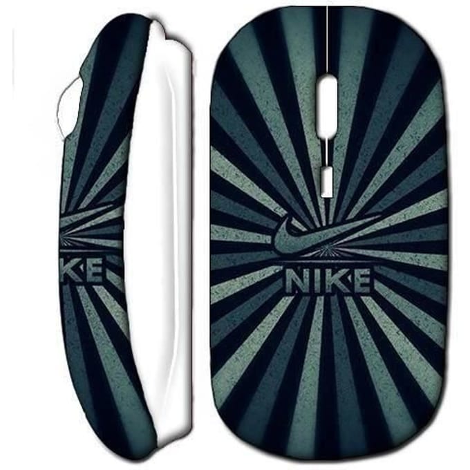 Souris Sans Fil - MANIACASE - Nike Vintage - Blanc - Clé USB Wifi - Compatible Mac et PC