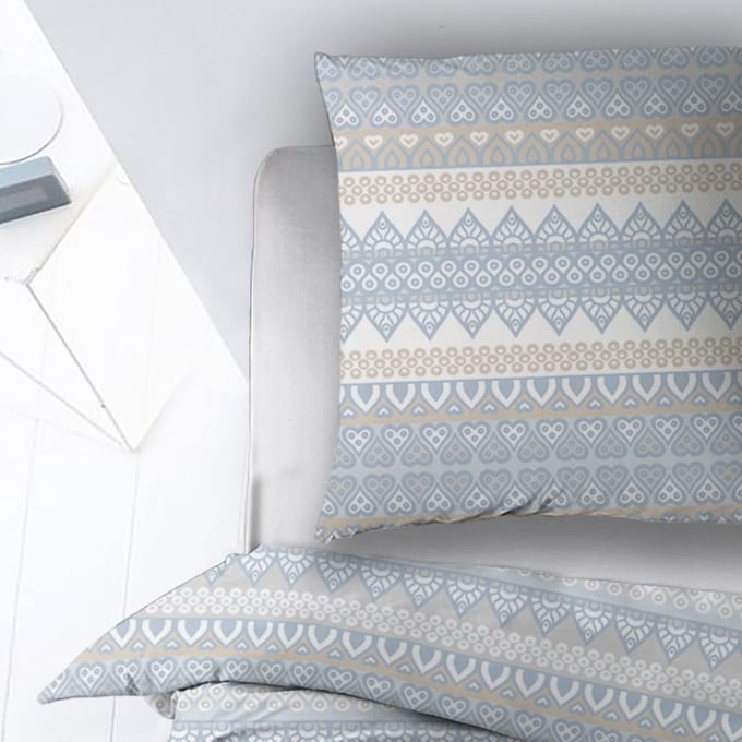 Sleepnight Dekbedovertrek Katoen Kristel - Blauw - 140 x 200/220 cm + 1 kussensloop - [Blauw]