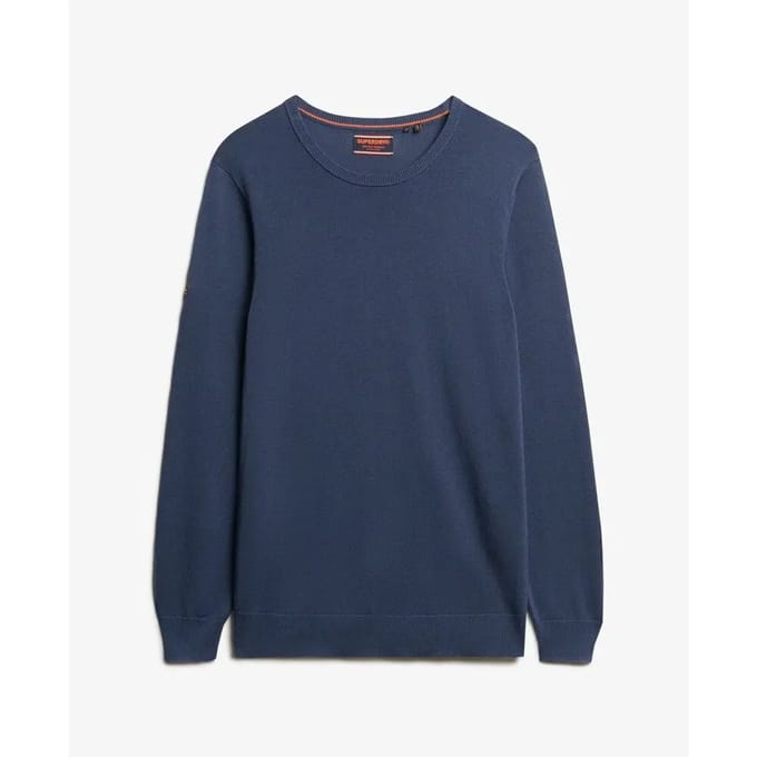 Superdry - Essentials lichtgewicht gebreid sweatshirt met ronde hals - Heren - Sweaters