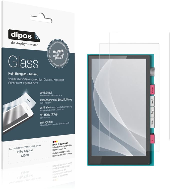 dipos – 2x Matte Pantserfolie geschikt voor Hiby Digital M500 | 9H Screenprotector