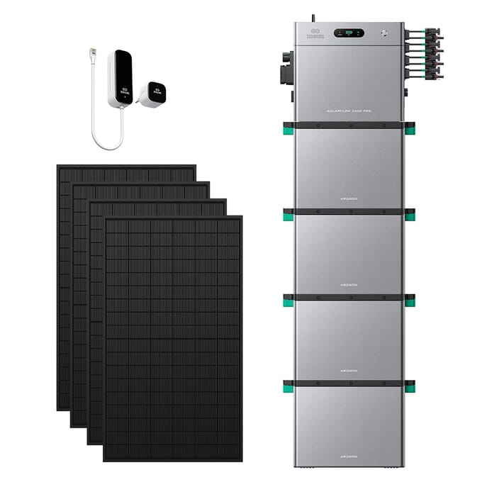 Zendure SolarFlow 2400 Pro - SolarFlow 2400 Pro & Slimme Meter P1 / 4*AB3000L (11.52 kWh) / 4*450W Bifacial Panel  (2340Wp Max)