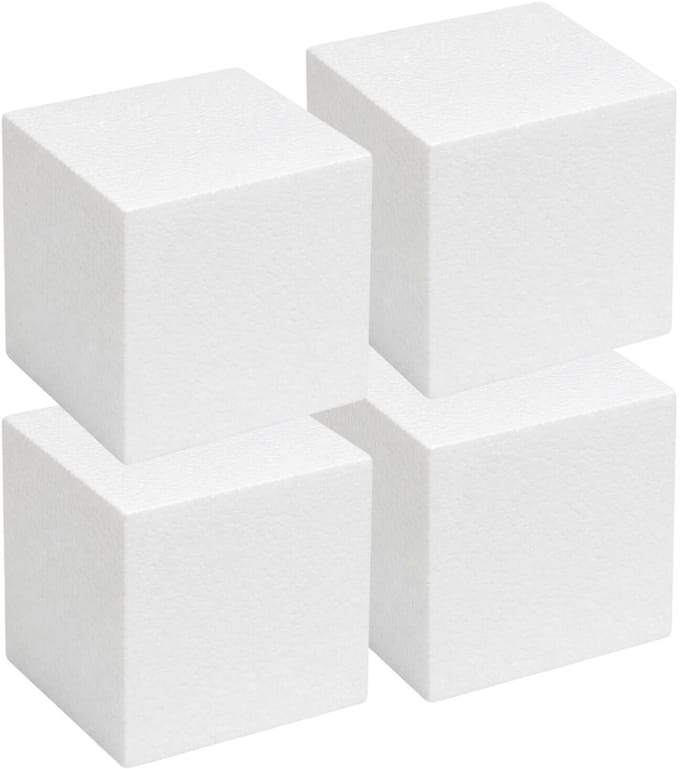 Piepschuim vormen - kubus - 4x - 30 x 30 x 30 cm - styropor hobby / DIY vorm - basis knutselfiguren