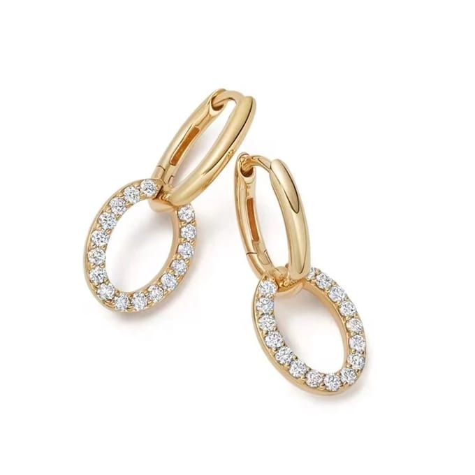 Ooringen met zirkonia goldplated