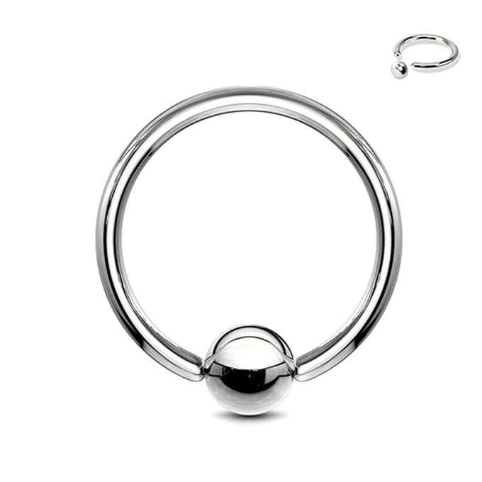 Piercing ball closure ring 1.6x10x4 - zilver - LMPiercings