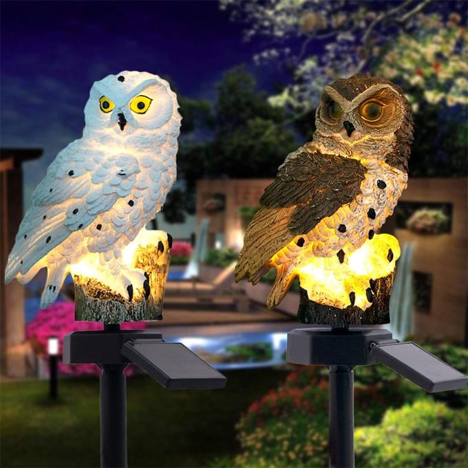 Tuin Solar Tuinverlichting Waterdicht Uil Vorm LED Landschap Gazonlicht Heklamp Paden Tuin wit
