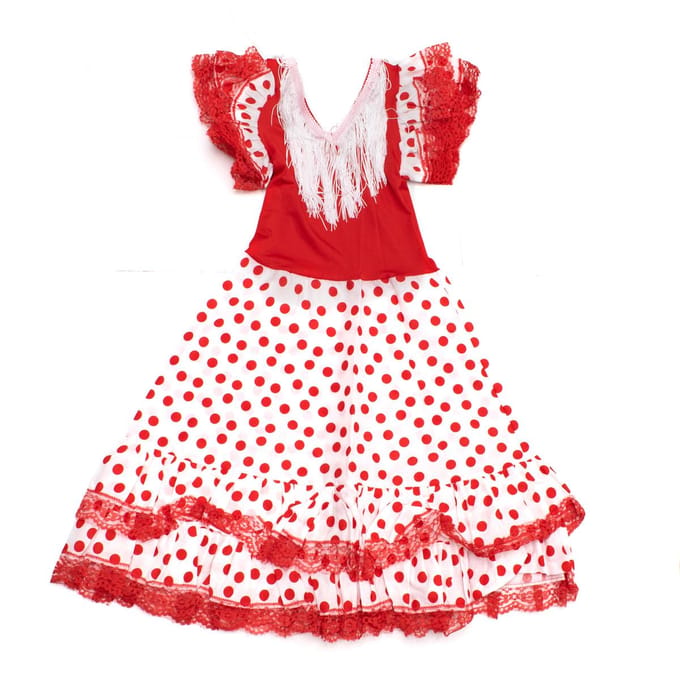 Toevoeging FLAMENCO VS-ROBL-LR8. JURK, Kleur . Kind. red