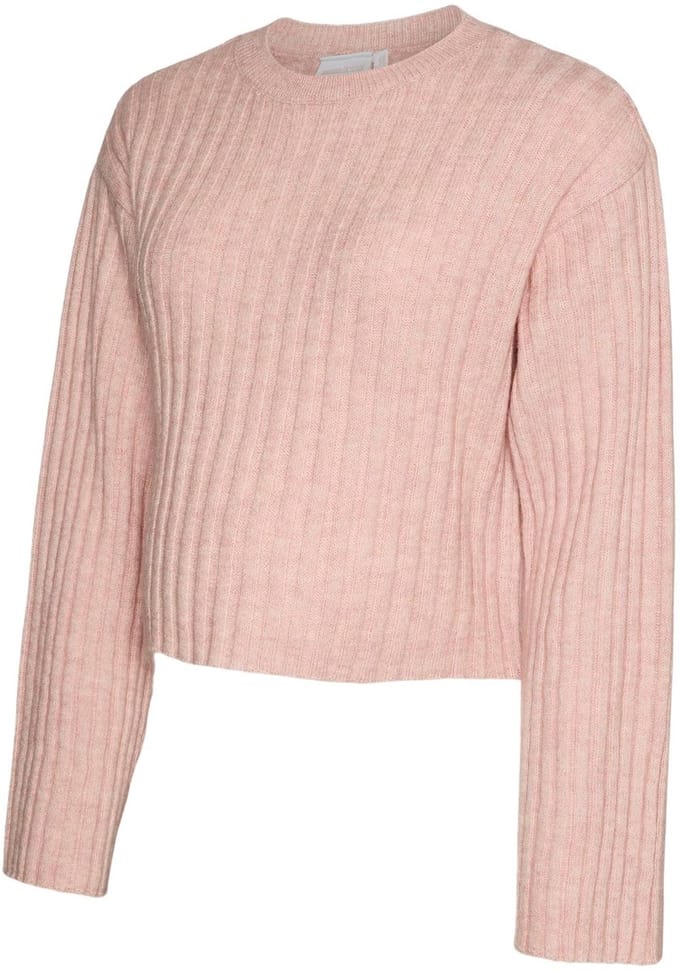 Mama Licious Gebreide pullover Cropped fit O-hals Geribde mouwuiteinden Verlaagde schoudernaden Pullover
