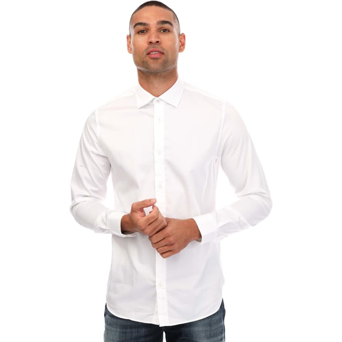 Ted Baker Bellow slim overhemd met lange mouwen en stretch voor heren, wit