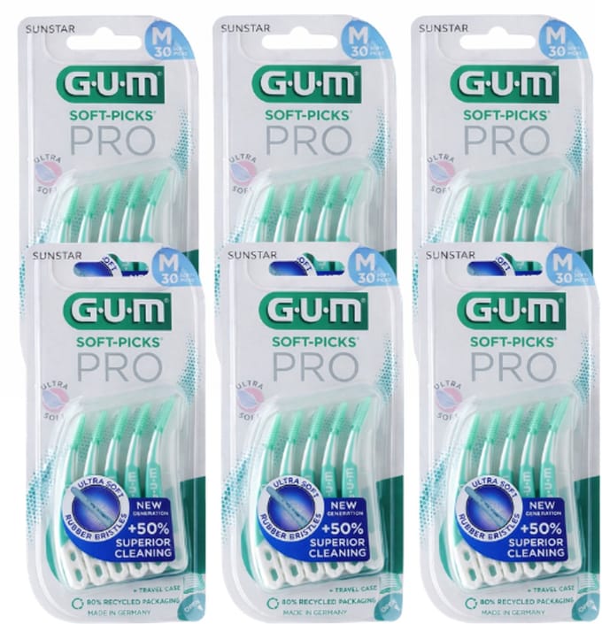 6x GUM Soft-Picks PRO Medium 30 stuks
