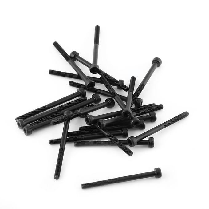 M3 Zwarte Zeskantkop Schroefbout Set (M3*40mm,Gedeeltelijk Geschroefd,24st)