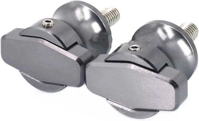 Motor Swingarm Bobbins - Frame Sliders - Bescherming Motorfiets - Aluminium Constructie - Set van 2 - Grijs