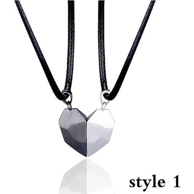 Collier - Mode - Coeur Magnétique - Métal - Saint Valentin - Style 1