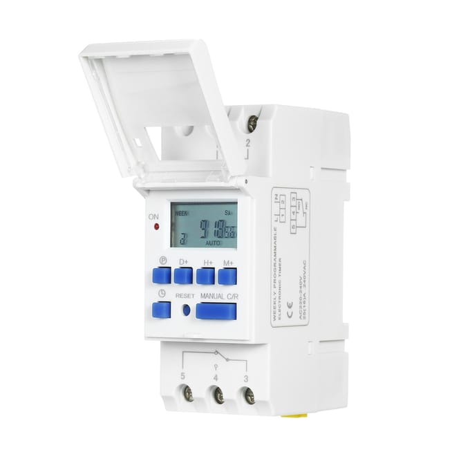 THC15A numérique LCD puissance Programmable minuterie interrupteur relais 16A Amp électronique hebdomadaire 7 jours 16 marche et 220V blanc