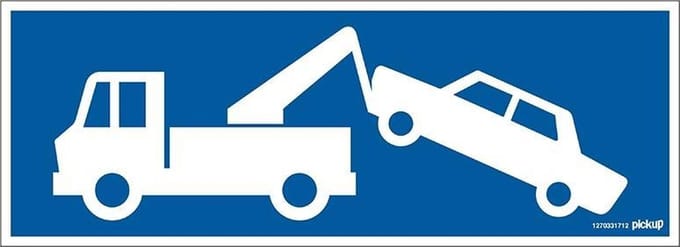 Pickup bord 33x12 cm - Wegsleepzone zonder tekst