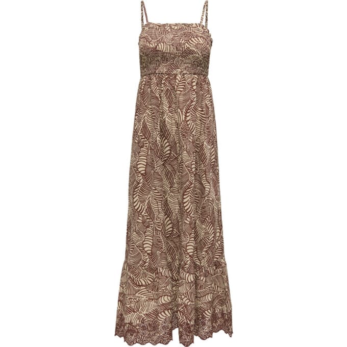 Only Onllou life emb smock long dress os ptm sable/unta