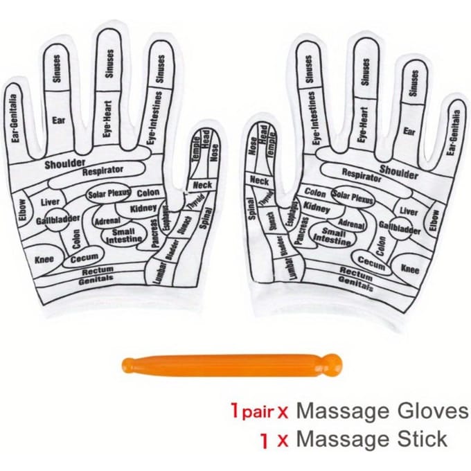 Gants Réflexologie des mains Acupoint Outils d'acupression Soulagement des mains Bâton de spa Points d'acupuncture Point Réutilisable gray