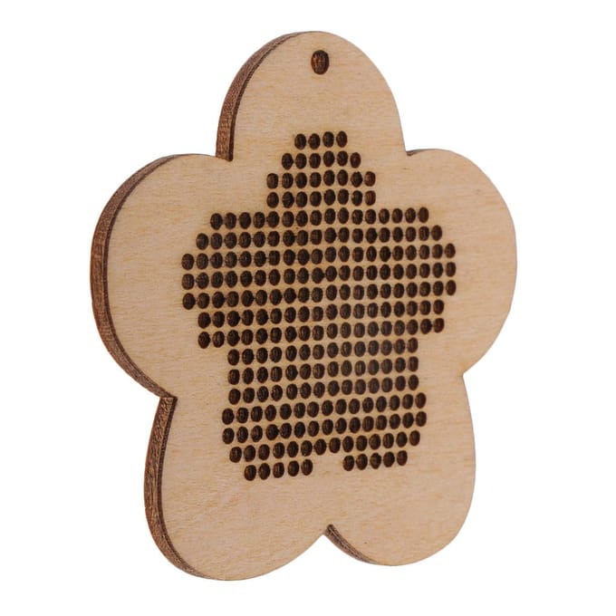 DIY houten vormen bloemvormige blanco hanger voor telpatroon 6x6x0.4cm black