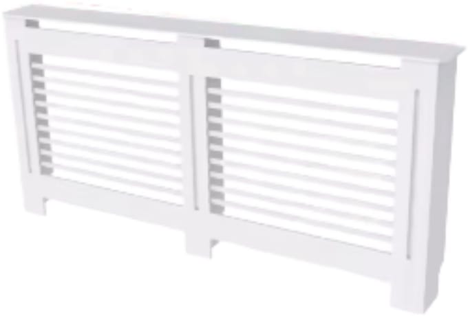 Radiatorombouw Tavien - 172x92 cm - Ombouw rooster - Horizontale panelen - MDF - Stijlvol - Wit