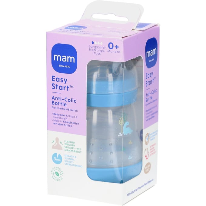 Mam Zuigfles Easy Start Anti-Colic Matt Blauw 1 Flesjes