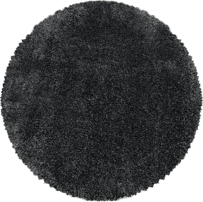 Flycarpets Luna Vloerkleed Rond - Grijs - Hoogpolig - 200 cm