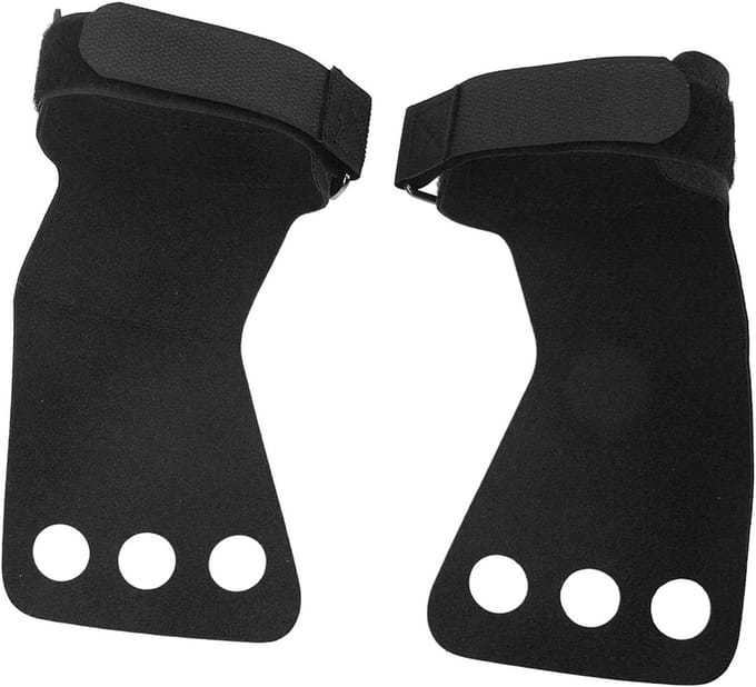 3 Holes Leer Handvatten voor Gymnastiek - Drie Vinger Handgrepen voor Pull-Up en Gewichtheffen Training, Set van 2