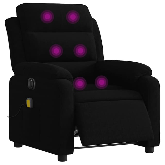 vidaXL - Massagestoel - elektrisch - verstelbaar - fluweel - zwart