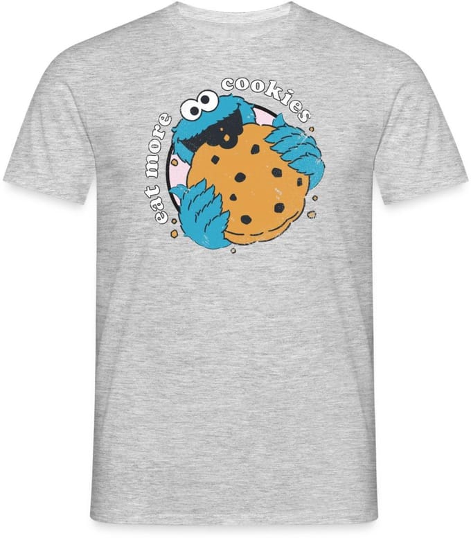 Sesamstraat Koekiemonster Eet Meer Koekjes T-Shirt Heren