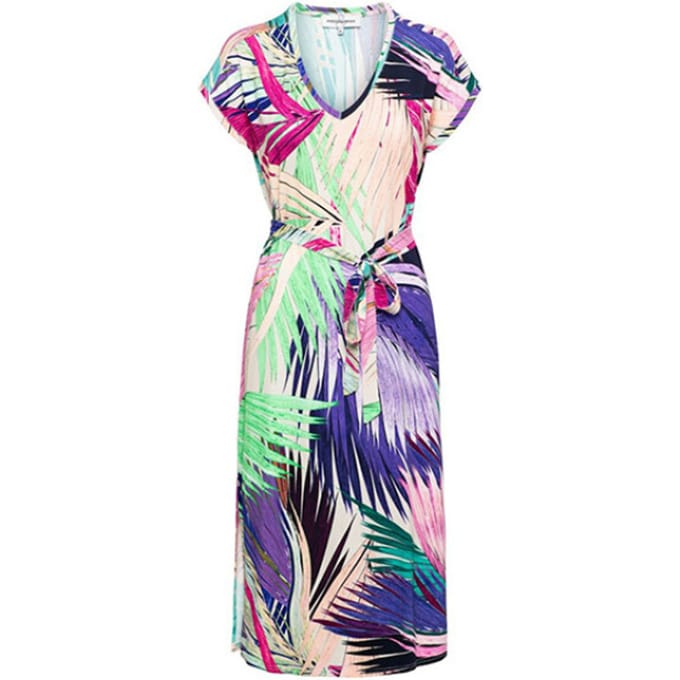 &Co Woman &co women jurk valerie leaf turquoise multi