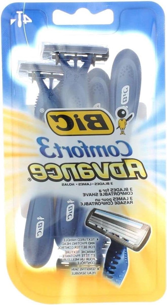Scheermesjes Mannen - Wegwerpscheermesjes Heren - Glad Scheren - Triple-Blade Technologie - 4 Stuks - Blauw