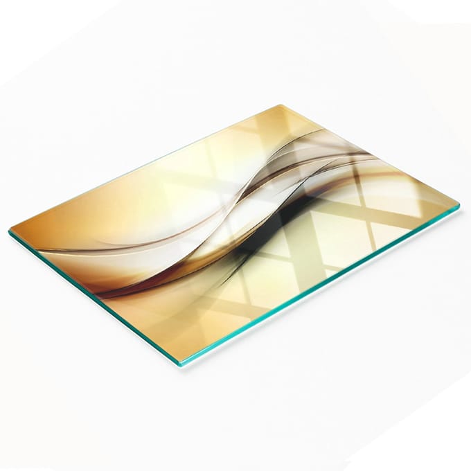 Decoratieve glazen serveerplank voor snacks, abstract ontwerp, 80x52 cm