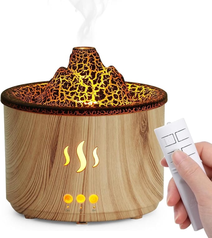 Aroma Diffuser - Geurverspreider Luchtbevochtiger - Ontspanning Creëren - Met Afstandsbediening - 400 ml - Lichtbruin