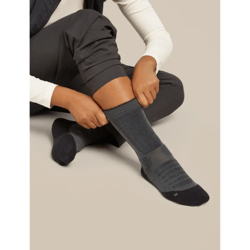Icebreaker Hike+ Heavy Crew Sok Dames (Maat - M, Kleur - Obsidian/Black)