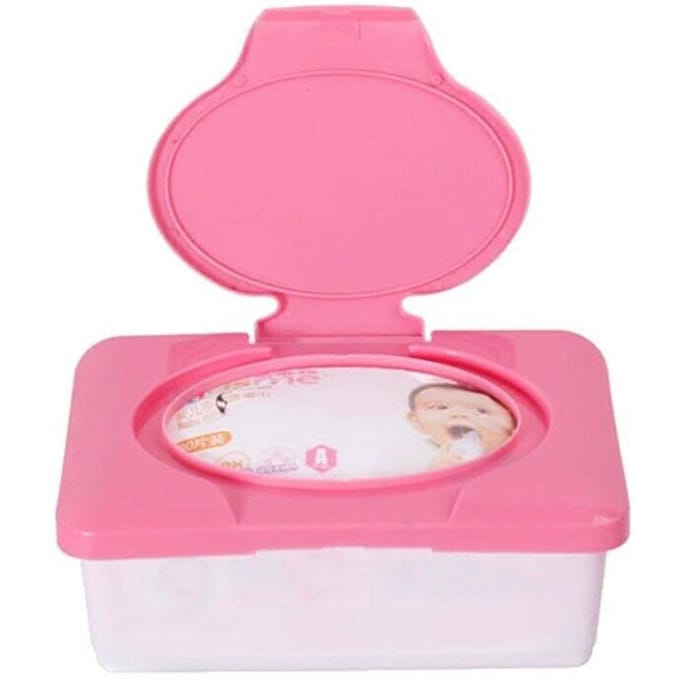 Boîte de rangement pour serviettes et lingettes, en plastique, avec couvercle blanc