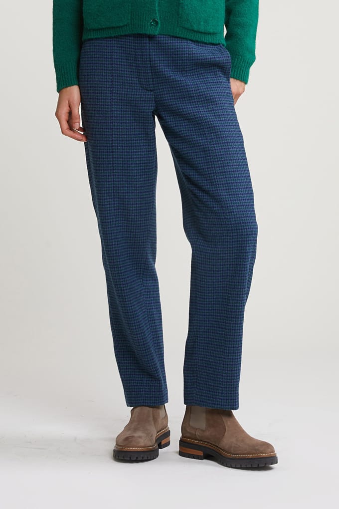 River Woods Blue/green Checked Pants Taglia: 34 | Pantaloni Outlet | Donna | Blu