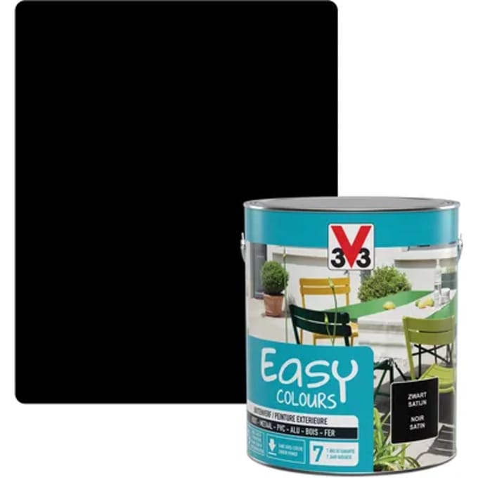 V33 Buitenlak Easy Colours - Zwart - Zijdeglans 2.5l