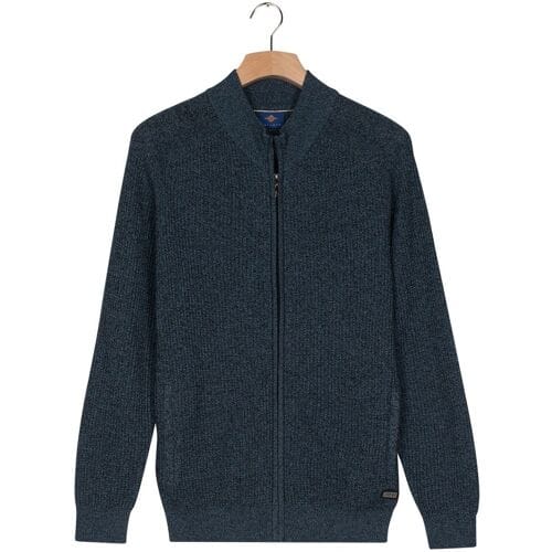 Baileys Vest Fullzip Allover Structure Faded Denim Blue / male
