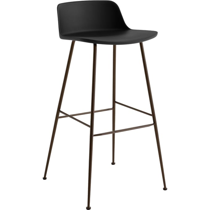 &Tradition Rely Barstoel HW81 & HW86 - zwart - gebronsd - Hoogte 88,5 cm