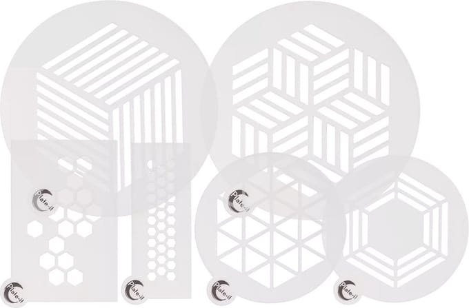 Plate-it PP Stencils Hexagon 6-delige set