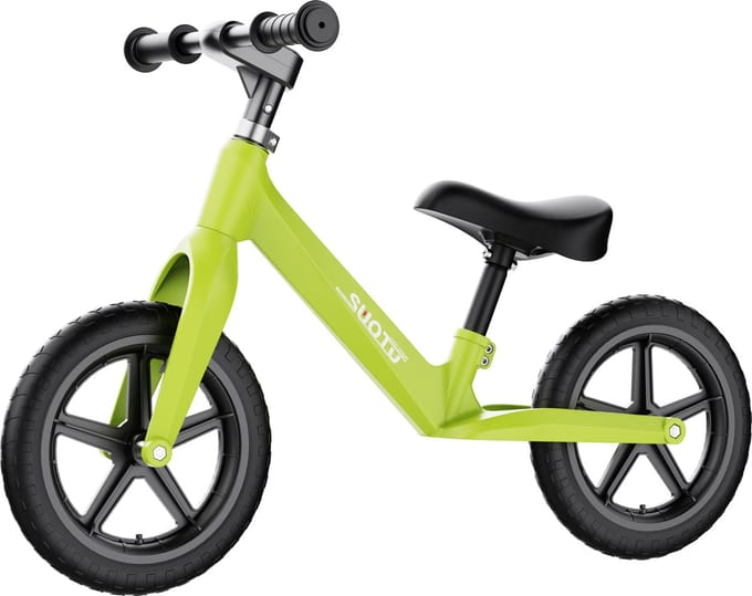 Suotu Loopfiets 2+ jaar - Speelgoed Vanaf 2-5 jaar - Jongens en Meisjes - Kinderstep - 2.12kg lichtgewicht - Groen