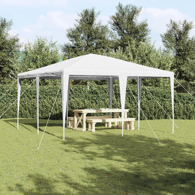 Partytent - Tuintent Gazebo - Outdoor Bijeenkomsten - UV-bestendig Polyester - 4 x 4 m - Wit