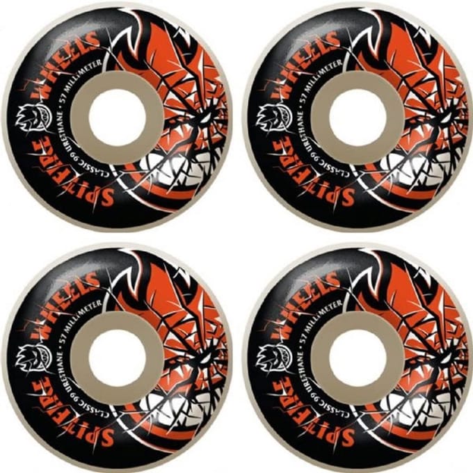 Skateboard Wielen 57mm 99A Wit/Rood Hoge Kwaliteit Set van 4
